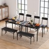 Dining Table Set for 4, Kitchen Table and Chairs for 4, Rectangular Kitchen Table Set with Upholstered Bench - 2 of 4