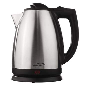 Brentwood 2.0 Liter 1000W Stainless Steel Electric Cordless Tea Kettle