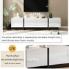 Chic Crate - 80" Mid-Century Media Console - High-Gloss Lacquer Finish w/ Two-Tone Design - Contemporary TV Stand in Ash White & Onyx Black - 4 of 4