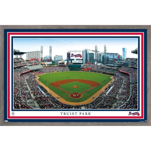 Trends International MLB Atlanta Braves - Truist Park 22 Framed Wall Poster  Prints Barnwood Framed Version 22.375 x 34