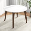 Anybear 43" Round Contemporary Dining Table with Smooth White Finish and Solid Wood Base - 4 of 4