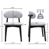 Set of 2 Upholstered Dining Chairs with Black Solid Wood Legs, Linen Armless Accent Chairs for Dining Room, Living Room, or Kitchen-Tanpinhause - 3 of 4