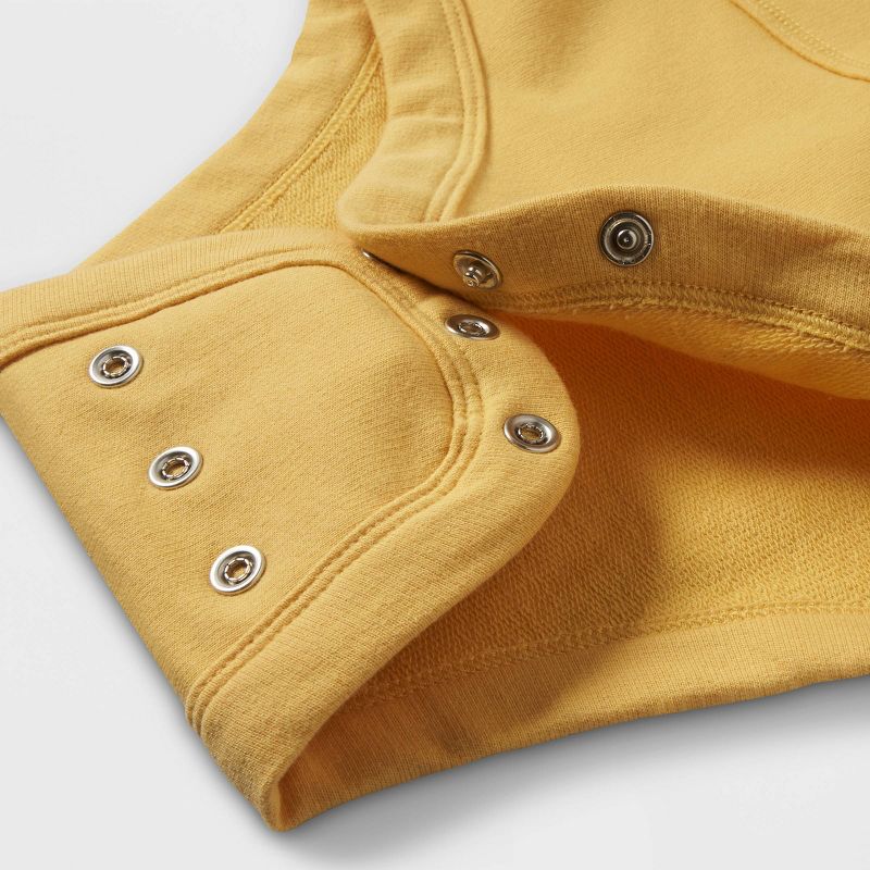 Girls' Adaptive Hooded Adjustable Long Sleeve Bodysuit - Cat & Jack™ Light Mustard Yellow, 3 of 4