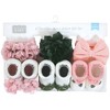 Hudson Baby Infant Girl Headband and Socks Giftset, Pink Green, One Size - 2 of 4