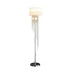 HomeRoots 66" Clear And Silver Crystal And Metal Floor Lamp With White Linen Drum Shade - 4 of 4