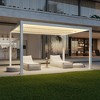 Sonkuki 10×13ft Aluminum Patio Pergola with LED Solar Panel - 3 of 4