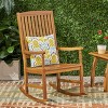 Okak Acacia Wood Outdoor Rocking Chairs with 250lbs Support, Porch Chairs with High Back and Fixed Arms, Outside Chairs for Deck, Lawn, Teak - 2 of 4
