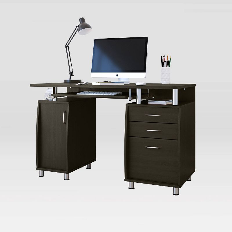 Complete Workstation Computer Desk with Storage Espresso- Techni Mobili, 3 of 12