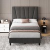 Garvee Bed Frame with Adjustable Headboard, Linen Upholstered Platform Bed Frame with Strong Wooden Slats, No Box Spring Needed, Gray - 4 of 4