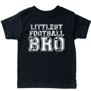 The Juniper Shop Littlest Football Bro Toddler Short Sleeve Tee - 2T - Black - 1 of 4