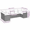 vidaXL Patio Sofa Set with Cushions Outdoor Furniture 7 Piece Poly Rattan - Brown and Cream - 3 of 4
