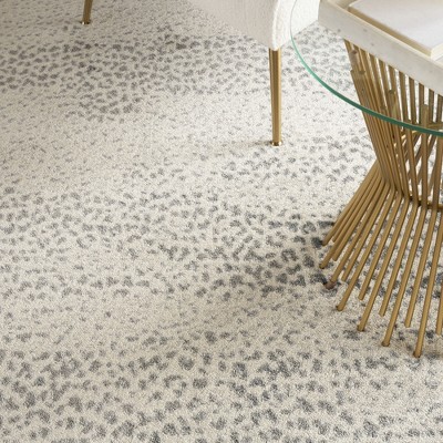 Beige and Gray Abstract Synthetic Rectangular Rug 7'10" x 10'6"