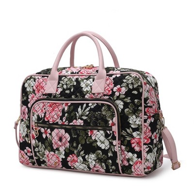 MKF Collection Jayla Quilted Cotton Botanical Pattern Women’s Duffle Bag by Mia K