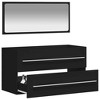 vidaXL Bathroom Cabinet With Mirror Black Engineered Wood Medium - 3 of 4