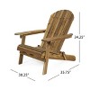 Christopher Knight Home Jane Outdoor Folding Acacia Wood 3 Piece Adirondack Chat Set with Cushions - 3 of 4