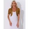INSPIRE CHIC Women's Casual Short Sleeve Mesh Sheer Open Front Cropped Cardigan Shrug - 4 of 4