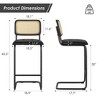 AZL1 Life Concept Dining Sets Set of 2 Upholstered Leather Barstools with Rattan Back Stools Armless Bar for Kitchen Island, Black, 17.7"*17.7"*42.5" - 3 of 4