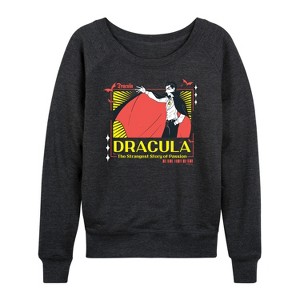 Women's - Universal - Anime Dracula Lightweight French Terry Wide Neck Long Sleeve Graphic Shirt - 1 of 4