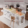 74.5 inch Off White Kitchen Island with Extendable Dining Table Rolling Kitchen Island on Wheels for Kitchen Dining Room - 4 of 4