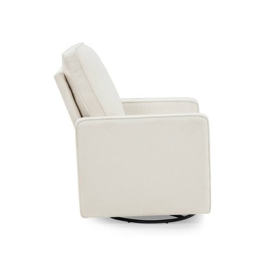 Oatmeal Boucle Fabric Nursery Swivel Glider Chair