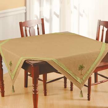 C&F Home 54" x 54" Cabana Palm Embroidered Table Topper