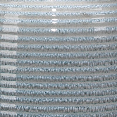 Blue Ceramic Table Lamp with White Cotton Shade