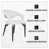 LeisureMod Entice Modern Dining Chair – Upholstered Leather Seat with Curved Open Back and Metal Legs, Modern Kitchen, Dining Room, Home, Cafe Seating - 4 of 4