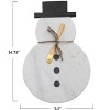 Storied Home Marble Snowman Shaped Cheese and Cutting Board with Stainless Steel Canape Knife, White, Black and Gold Finish - 2 of 2