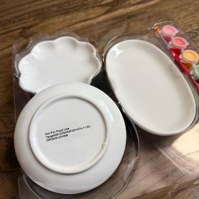 3ct Ceramic Trinket Dishes Transfers and Painting Craft Kit