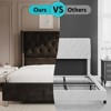 Bed Frame Upholstered Bed Wingback Headboard Velvet Tufted Diamond Button - 3 of 4