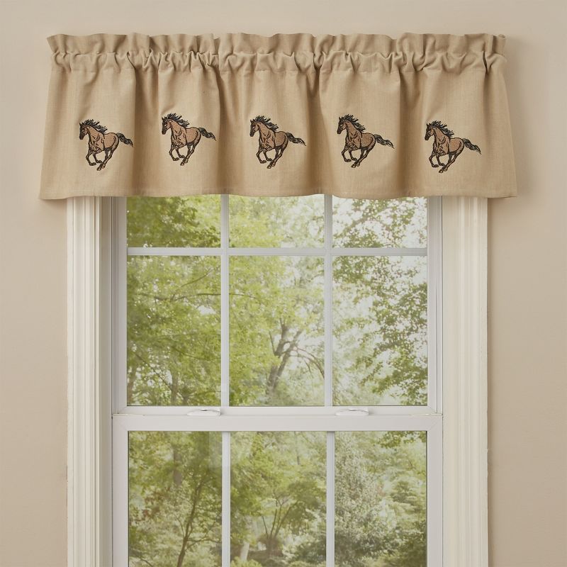 Park Designs Horse Embroidered Lined Valance 60” x 14”, 2 of 4