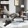 PU Leather Manual Swivel Recliner Chair with Ottoman, Adjustable Recline and Steel Base - 4 of 4