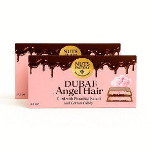 Nuts Factory Dubai Milk Chocolate Angel Hair Bar. Ranked # 1 in the World!  2 - Premium Bar Packs. - 1 of 4