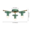 Rennnsan Thomas 17.52" 3-Light Dimmable Modern Sputnik Semi-Flish Mount Light in Gold & Green - 3 of 4