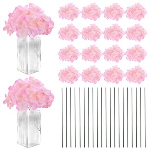 Unique Bargains Plastic Durable Realistic Reusable Silk Hydrangea Flowers with Stems for Home Decor/Wedding 9.84 In - 1 of 4