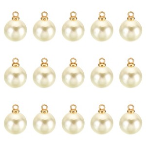 Unique Bargains Beautiful Designer DIY Jewelry Making Faux Pearl Pendants 150 Pcs Gold Beige 0.39" - 1 of 4