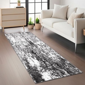 Modern Abstract Area Rug Machine Washable Non Slip Stain Resistant Pet Friendly Perfect for Living Room Bedroom Kitchen - 1 of 4