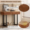 TIRAMISUBEST Solid Wood Entryway Table with Fluted Design, Modern Minimalist Console Table with Storage, Narrow Sofa Table with Metal Legs - 4 of 4