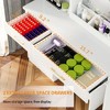 Gulches 32" Wide Makeup Vanity Desk with Light Mirror and Power Outlet, Dressing Table with Large Storage Space, Cushioned Stool for Bedroom & Studio - 3 of 4