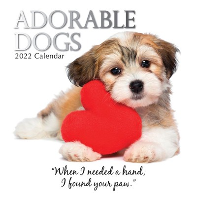 The Gifted Stationery 2021 - 2022 Puppy Monthly Wall Calendar, 16 Month, Cute Animals Dog Theme with Reminder Stickers, 12 x 12 in