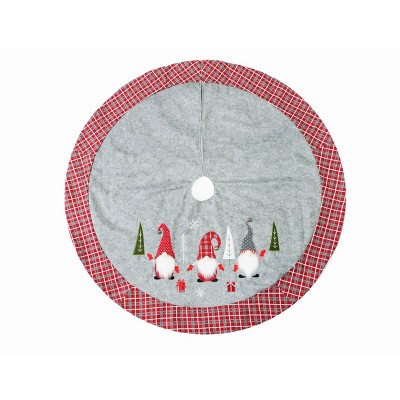 Season's Designs 48In Grey Gnome Tree Skirt