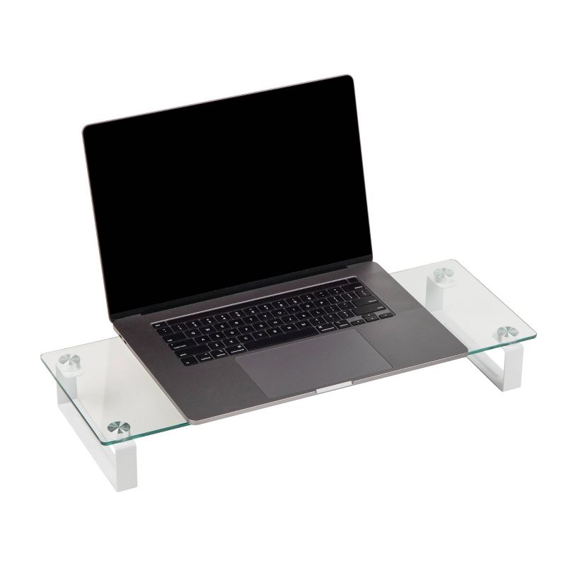 Mind Reader Monitor Stand Office Glass Clear, 3 of 6