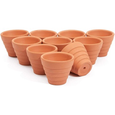 Juvale 10 Pack Terra Cotta Clay Pots, Small Plant Pots, Planters for Succulents & Cactus, 1.5 x 1.5 x 1.9"