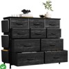 10-Drawer Storage Organizer Fabric Dresser w/Wood Tabletop & Side Pockets Clothing Chest of Drawers - 2 of 4