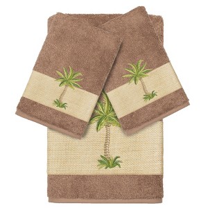 Linum Home Textiles 100% Turkish Cotton COLTON Embellished Towel Set - 1 of 4