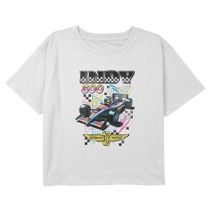 Girls Indy 500 Colorful Racing Car Logo T Shirt - 1 of 4