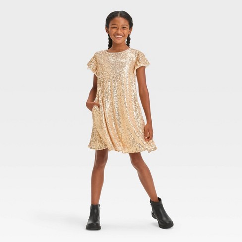 Gold Sequin Dress 