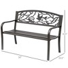 Syemin Patio Accent Chairs, Wrought Iron Park Two-Seater Outdoor Chair for Lawn, Garden and Porch, Beige, 50" * 23.5" * 33.5" - 4 of 4