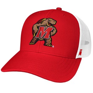 University Of Maryland Mascot Cotton Twill Trucker Cap Red OS - 1 of 4