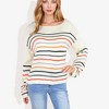 Anna-Kaci Women's Long Sleeve Striped Knit Sweater with Boat Neckline - 2 of 4